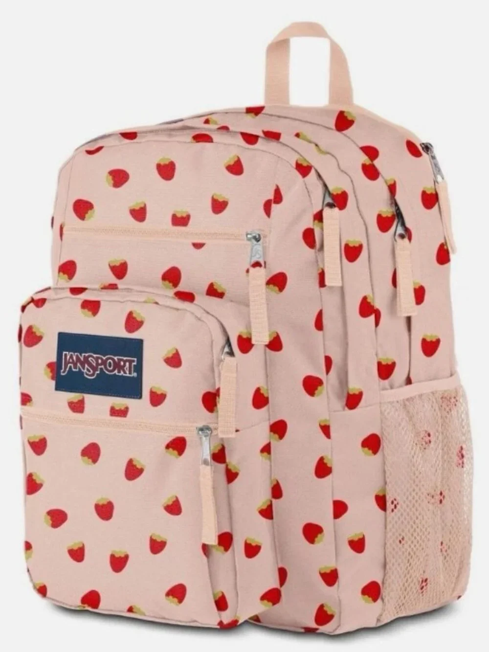 Jansport Big Student 17.5” Strawberry Print Backpack Pink School College